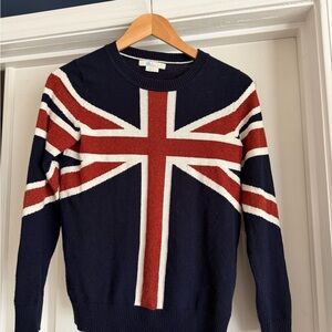Boden Navy Estella  Union Jack Crewneck Sweater